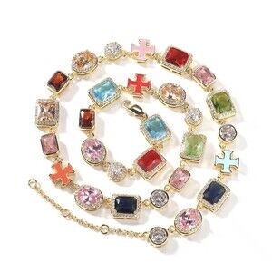 colorful gemstone necklace, Multi Colored Gemstone Necklace